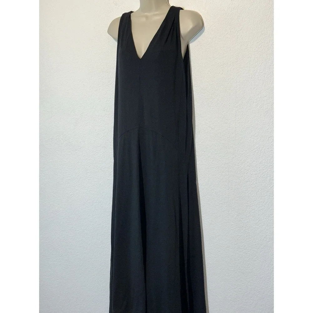 Frame Savannah Sleeveless Maxi Dress Black Drop Waist Handkerchief Hem Size S - Picture 2 of 6